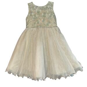 Rare Editions Fairy Lace Dress Girls‎ Sz 5 Blue Whimsical Princess Sparkle Tulle
